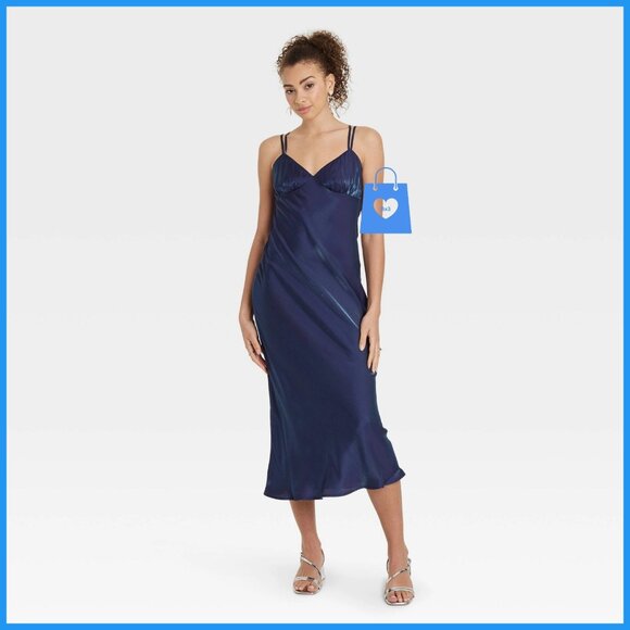 Small - Womens Iridescent Maxi Slip Dress - Wild Fable - Blue - Picture 5 of 6